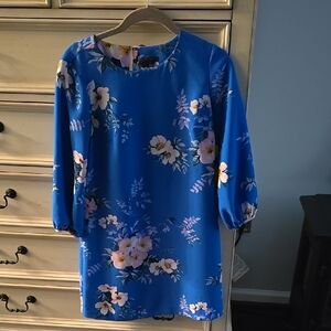 Anne Taylor Floral Blue Dress